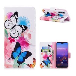 Vivid Flying Butterflies Leather Wallet Case for Huawei P20 Pro