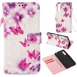 Stamen Butterfly 3D Painted Leather Wallet Case for Huawei P20 Pro