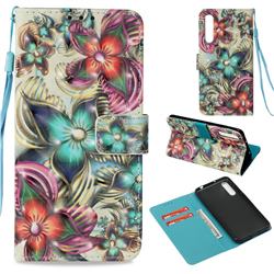 Kaleidoscope Flower 3D Painted Leather Wallet Case for Huawei P20 Pro