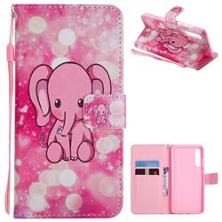 Pink Elephant PU Leather Wallet Case for Huawei P20 Pro