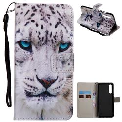 White Leopard PU Leather Wallet Case for Huawei P20 Pro