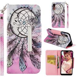Angel Monternet Big Metal Buckle PU Leather Wallet Phone Case for Huawei P20 Pro