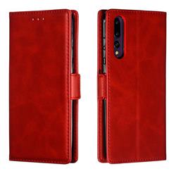 Retro Classic Calf Pattern Leather Wallet Phone Case for Huawei P20 Pro - Red