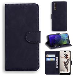 Retro Classic Skin Feel Leather Wallet Phone Case for Huawei P20 Pro - Black