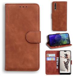 Retro Classic Skin Feel Leather Wallet Phone Case for Huawei P20 Pro - Brown