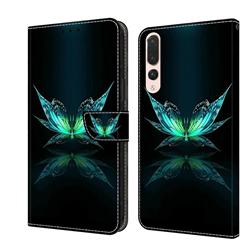 Reflection Butterfly Crystal PU Leather Protective Wallet Case Cover for Huawei P20 Pro