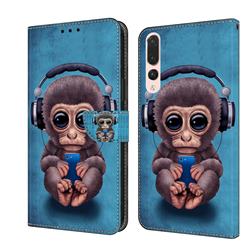 Cute Orangutan Crystal PU Leather Protective Wallet Case Cover for Huawei P20 Pro
