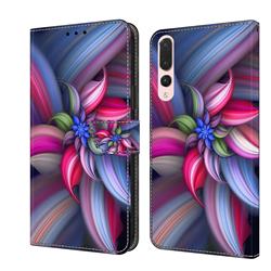Colorful Flower Crystal PU Leather Protective Wallet Case Cover for Huawei P20 Pro