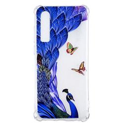Peacock Butterfly Anti-fall Clear Varnish Soft TPU Back Cover for Huawei P30