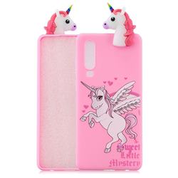 Wings Unicorn Soft 3D Climbing Doll Soft Case for Huawei P30