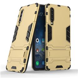 Armor Premium Tactical Grip Kickstand Shockproof Dual Layer Rugged Hard Cover for Huawei P30 - Golden