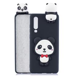 Red Bow Panda Soft 3D Climbing Doll Soft Case for Huawei P30