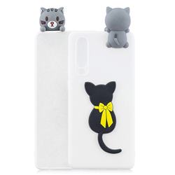 Little Black Cat Soft 3D Climbing Doll Soft Case for Huawei P30