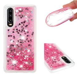 Dynamic Liquid Glitter Quicksand Sequins TPU Phone Case for Huawei P30 - Rose