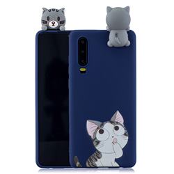 Big Face Cat Soft 3D Climbing Doll Soft Case for Huawei P30