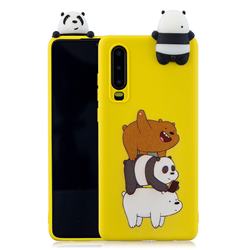 Striped Bear Soft 3D Climbing Doll Soft Case for Huawei P30