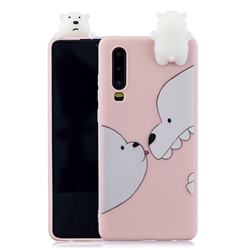 Big White Bear Soft 3D Climbing Doll Soft Case for Huawei P30