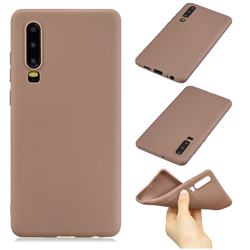 Candy Soft Silicone Phone Case for Huawei P30 - Coffee