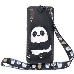 Cute Panda Neck Lanyard Zipper Wallet Silicone Case for Huawei P30