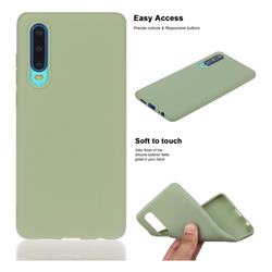Soft Matte Silicone Phone Cover for Huawei P30 - Bean Green