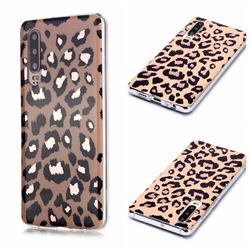 Leopard Galvanized Rose Gold Marble Phone Back Cover for Huawei P30