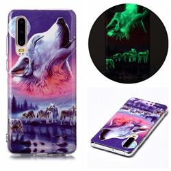 Wolf Howling Noctilucent Soft TPU Back Cover for Huawei P30