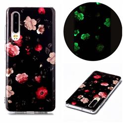 Rose Flower Noctilucent Soft TPU Back Cover for Huawei P30