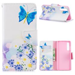 Butterflies Flowers Leather Wallet Case for Huawei P30