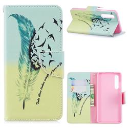 Feather Bird Leather Wallet Case for Huawei P30