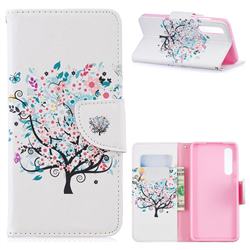 Colorful Tree Leather Wallet Case for Huawei P30