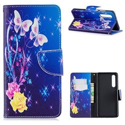 Yellow Flower Butterfly Leather Wallet Case for Huawei P30
