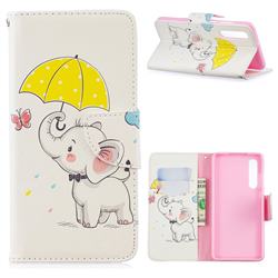 Umbrella Elephant Leather Wallet Case for Huawei P30