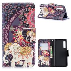 Totem Flower Elephant Leather Wallet Case for Huawei P30