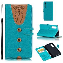 Ladies Bow Clothes Pattern Leather Wallet Phone Case for Huawei P30 - Green