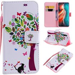 Cat and Tree PU Leather Wallet Case for Huawei P30