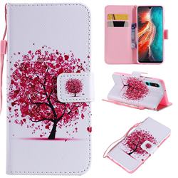 Colored Red Tree PU Leather Wallet Case for Huawei P30