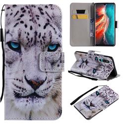 White Leopard PU Leather Wallet Case for Huawei P30