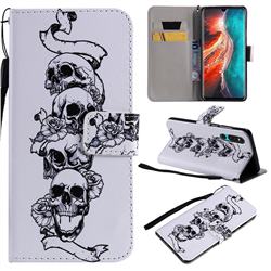 Skull Head PU Leather Wallet Case for Huawei P30