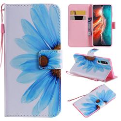 Blue Sunflower PU Leather Wallet Case for Huawei P30