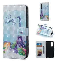 Paris Tower 3D Painted Leather Phone Wallet Case for Huawei P30