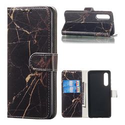 Black Gold Marble PU Leather Wallet Case for Huawei P30