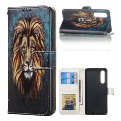 Ice Lion 3D Relief Oil PU Leather Wallet Case for Huawei P30