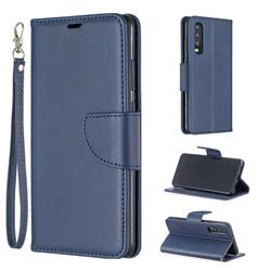 Classic Sheepskin PU Leather Phone Wallet Case for Huawei P30 - Blue