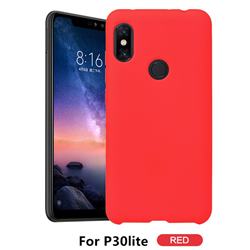 Howmak Slim Liquid Silicone Rubber Shockproof Phone Case Cover for Huawei P30 Lite - Red