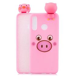 Small Pink Pig Soft 3D Climbing Doll Soft Case for Huawei P30 Lite