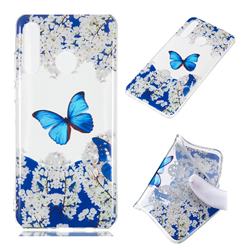 Blue Butterfly Flower Super Clear Soft TPU Back Cover for Huawei P30 Lite