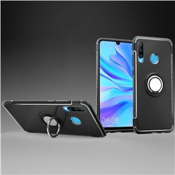 Armor Anti Drop Carbon PC + Silicon Invisible Ring Holder Phone Case for Huawei P30 Lite - Black