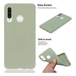 Soft Matte Silicone Phone Cover for Huawei P30 Lite - Bean Green