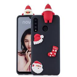 Black Santa Claus Christmas Xmax Soft 3D Silicone Case for Huawei P30 Lite