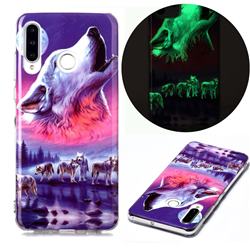 Wolf Howling Noctilucent Soft TPU Back Cover for Huawei P30 Lite
